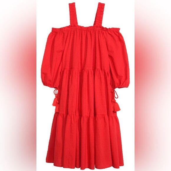 H&M Red Cold Shoulder Dress - Picture 1 of 7